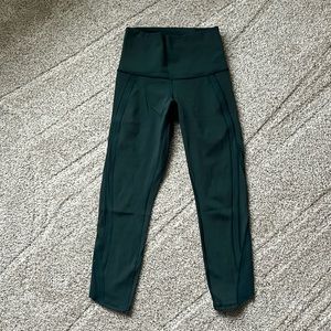 Lululemon Dark Green Cropped Leggings size 4